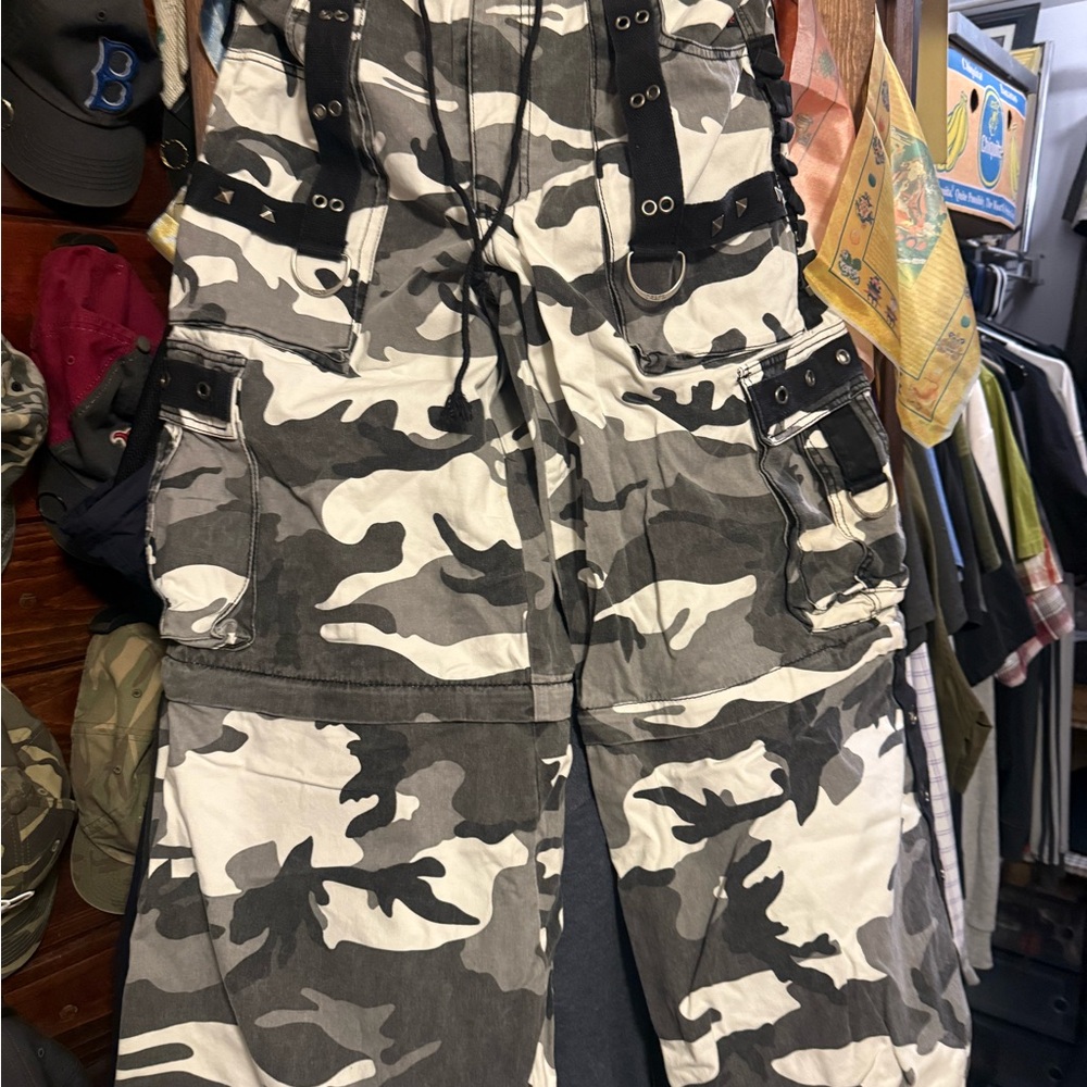 Tripp NYC Black and White Camo Cargo Pants - Picture 5 of 5